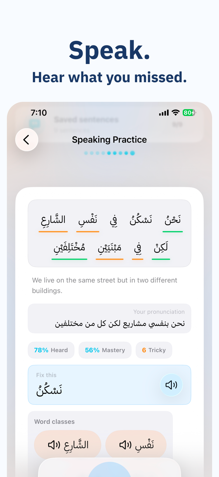 Speak Arabic. See exactly what you missed.
